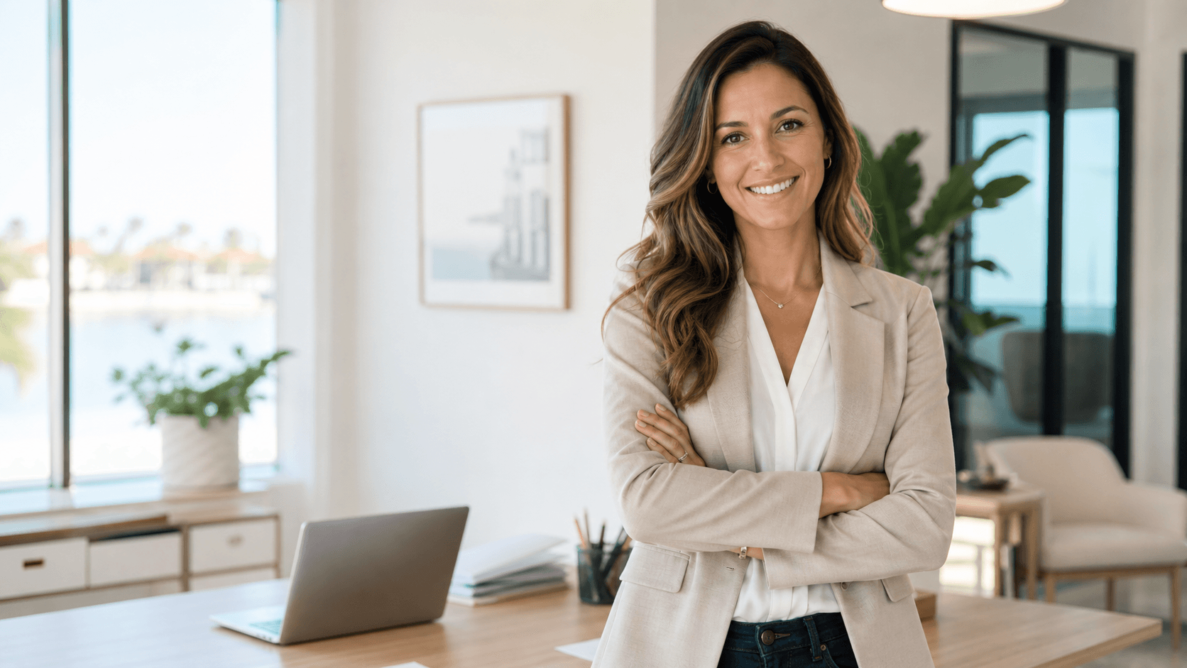 Local St. Augustine mortgage company owner in her office