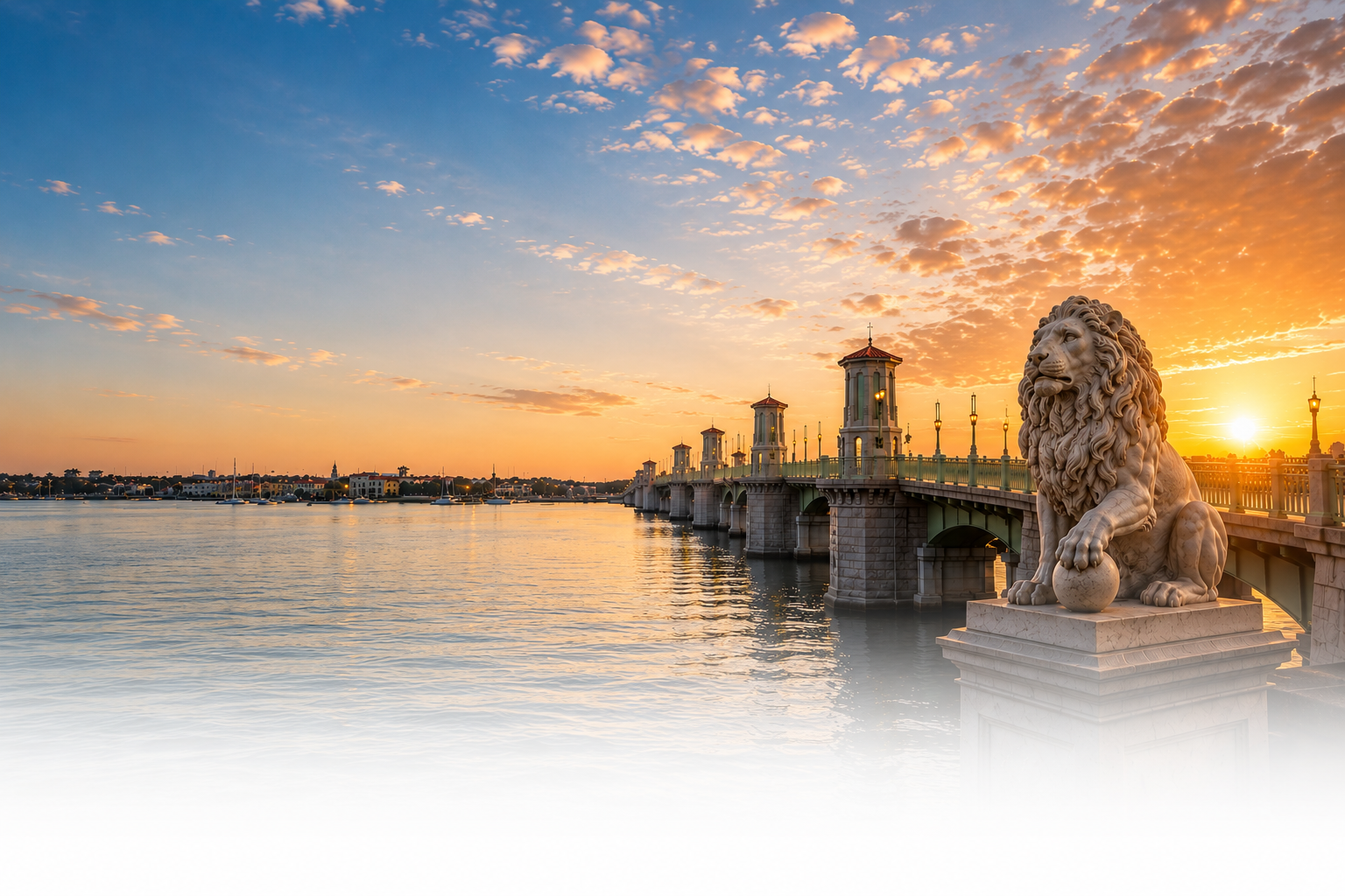 Bridge of Lions in St. Augustine at sunrise