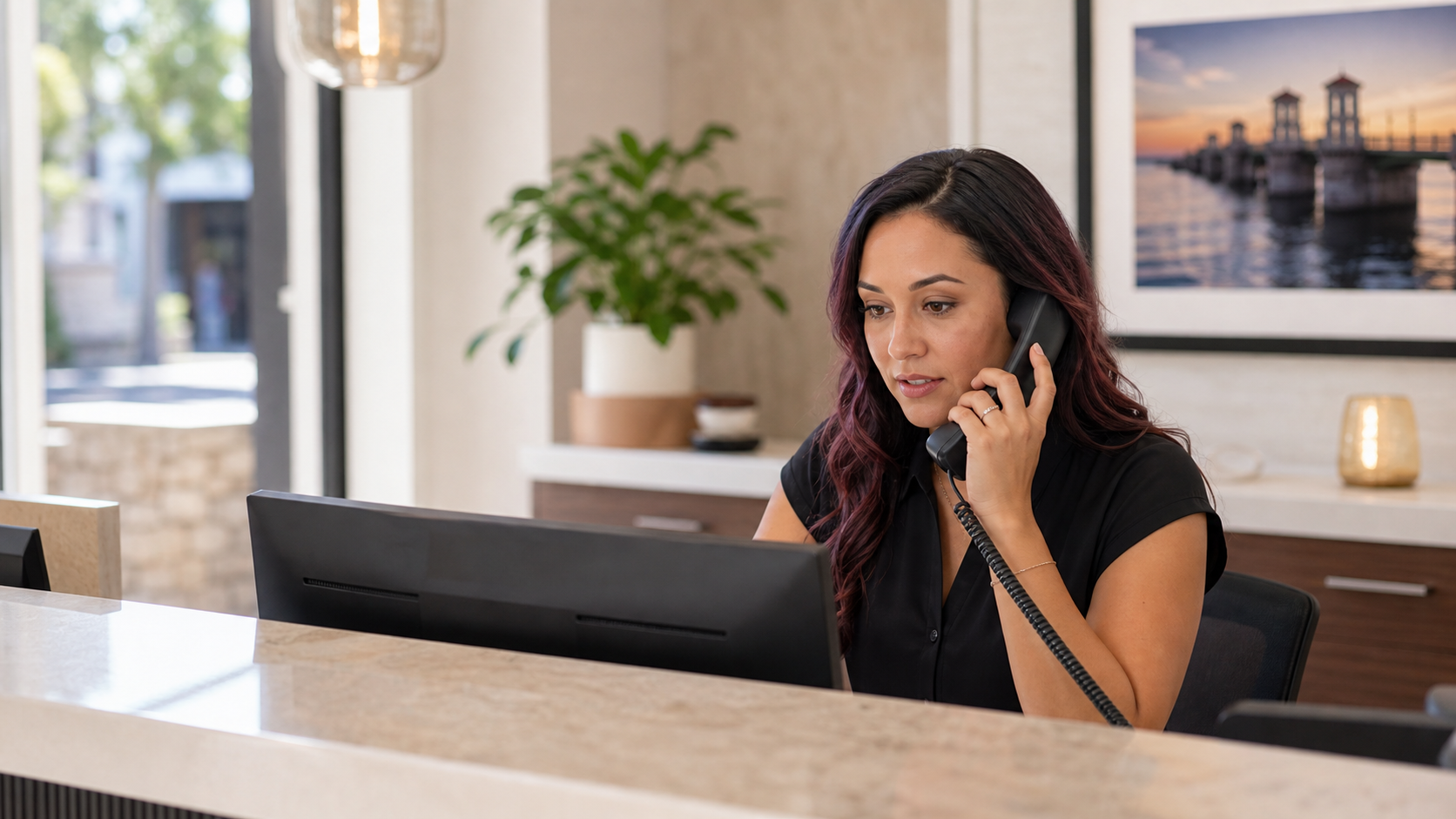 Jacksonville-area front desk receiving a new lead alert